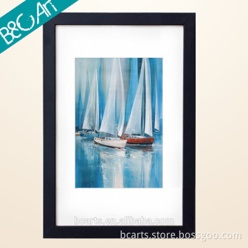Z(1242)Framed abstract sailing boat art printing for wall decoration